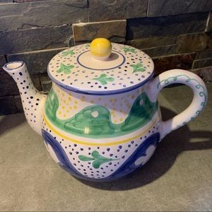 VINTAGE 1990 MESA INTERNATIONAL hand crafted TEAPOT Italy